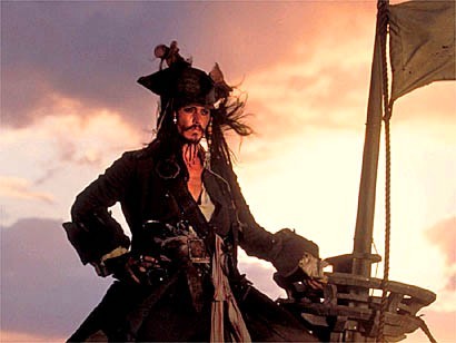 captain jack sparrow running away