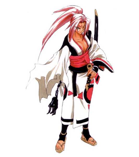 Baiken with her sword.